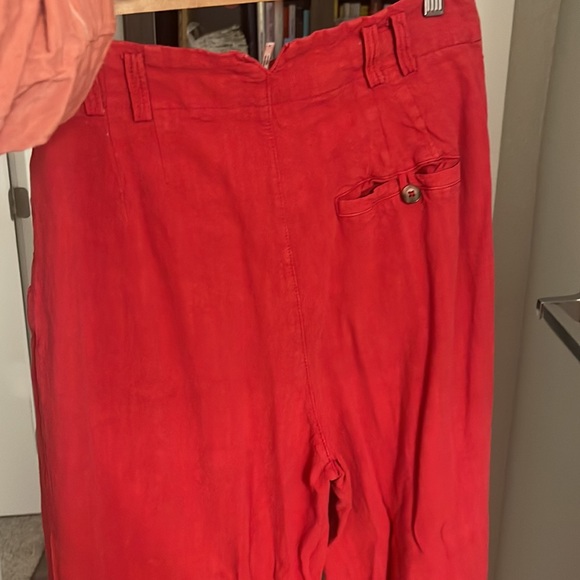 Free People Red Linen Pants - Picture 5 of 5
